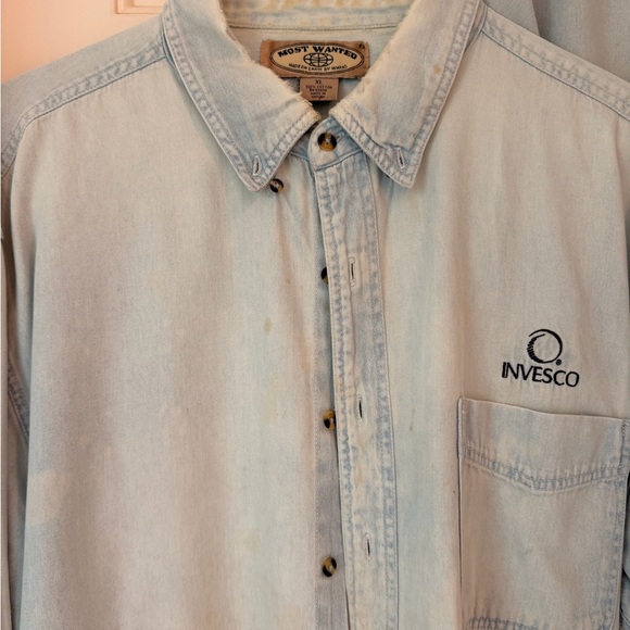 Lot of 2 Chambray Shirts – Men’s XL – Distressed / Workwear / Worn-In - Picture 2 of 15